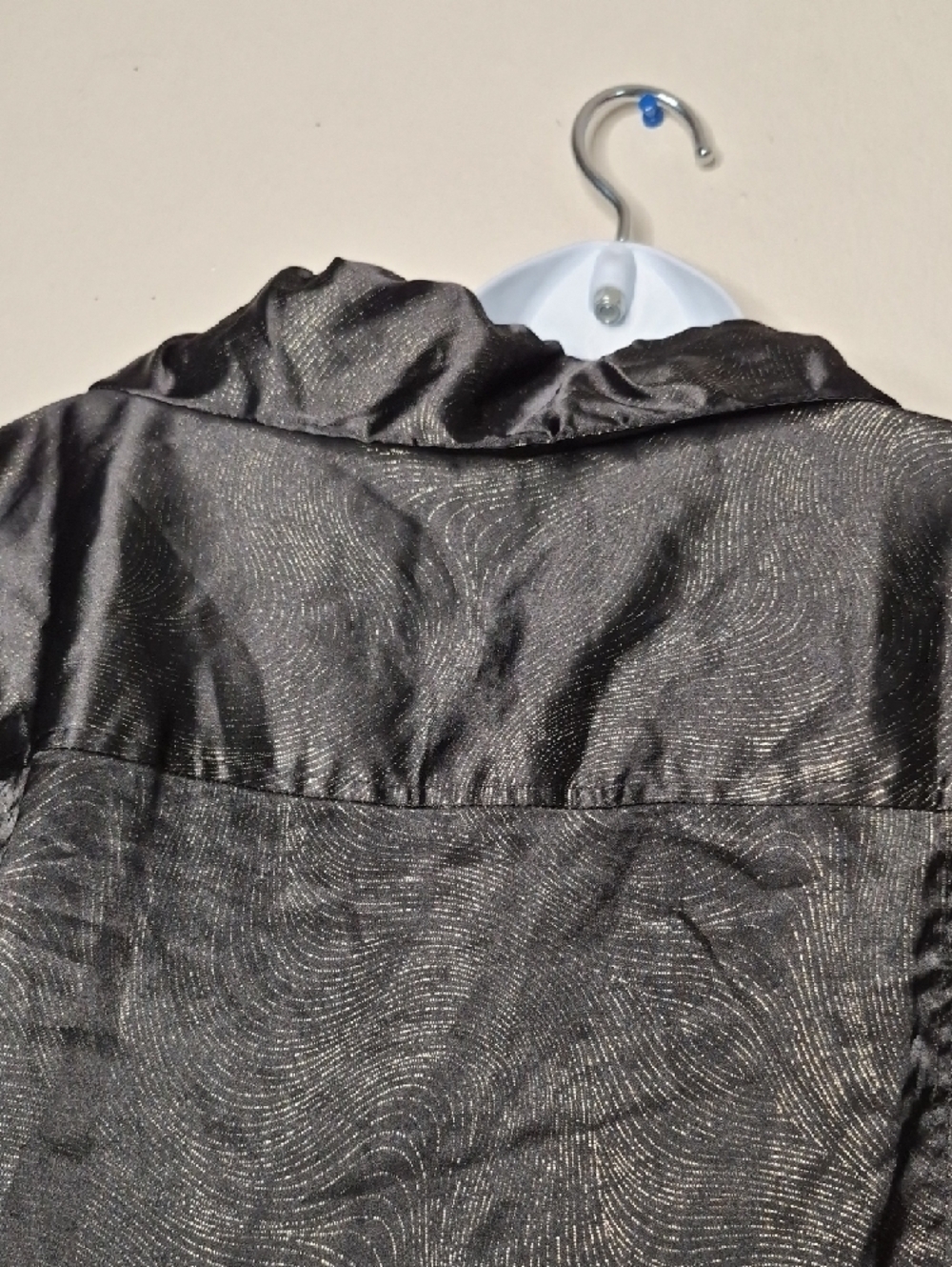 97% Polyester Button-Front Blouse in Black - Picture 9 of 13